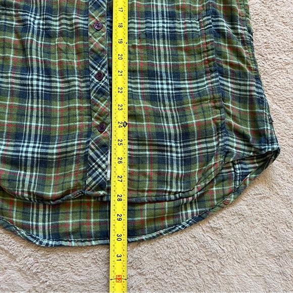 Toad&Co Green Plaid Button Down Flannel Women’s Size S - Picture 5 of 7